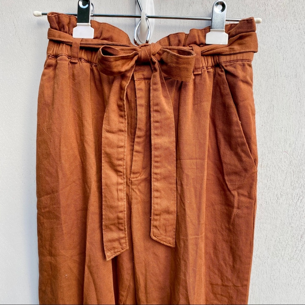 Bar III x Becca Tilley Rust/ Brown Paperbag Pants